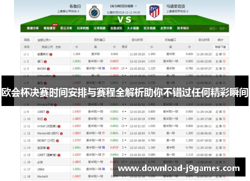 欧会杯决赛时间安排与赛程全解析助你不错过任何精彩瞬间